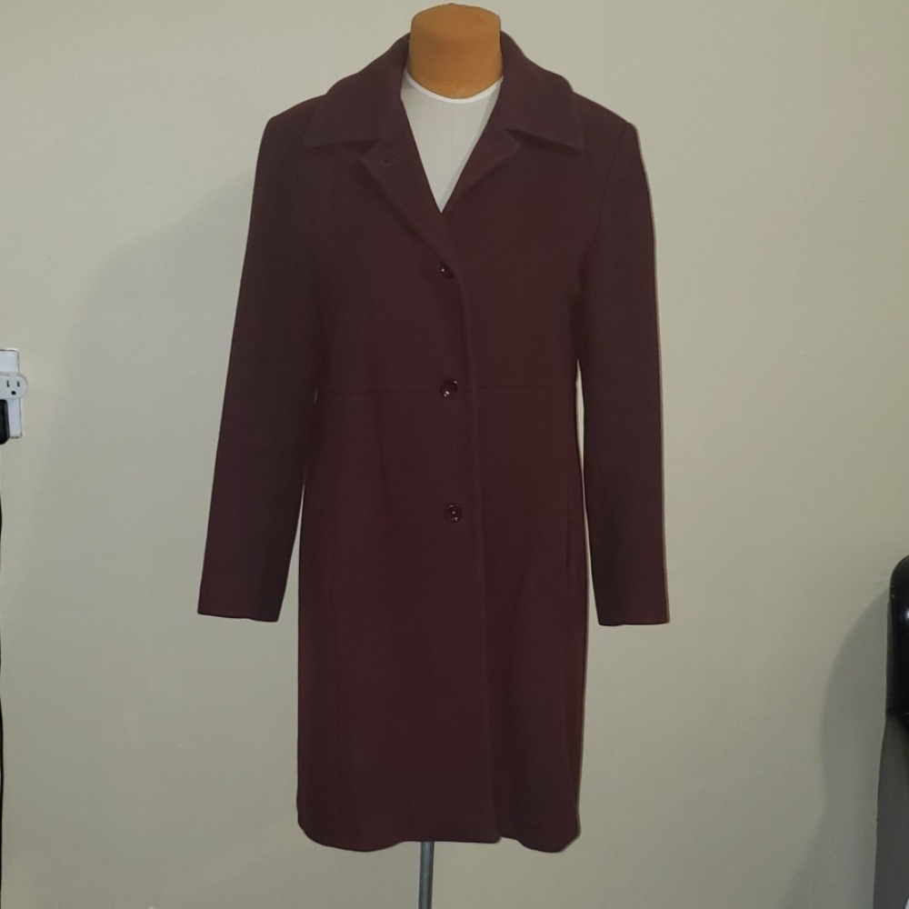Vintage Burgundy Wool/Cashmere Coat